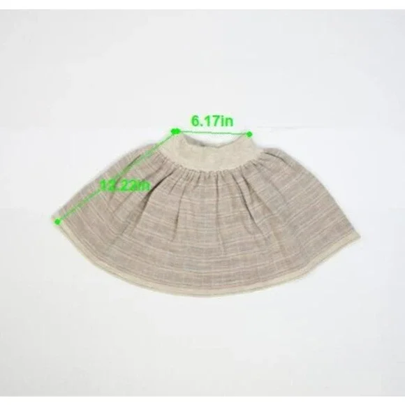 Soor Ploom Erma Skirt Brown Plaid 100% Merino Wool Youth Girls 6